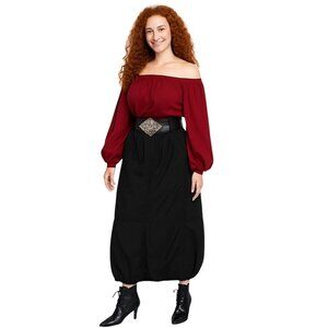 ZARA Black XS Balloon Midi Skirt